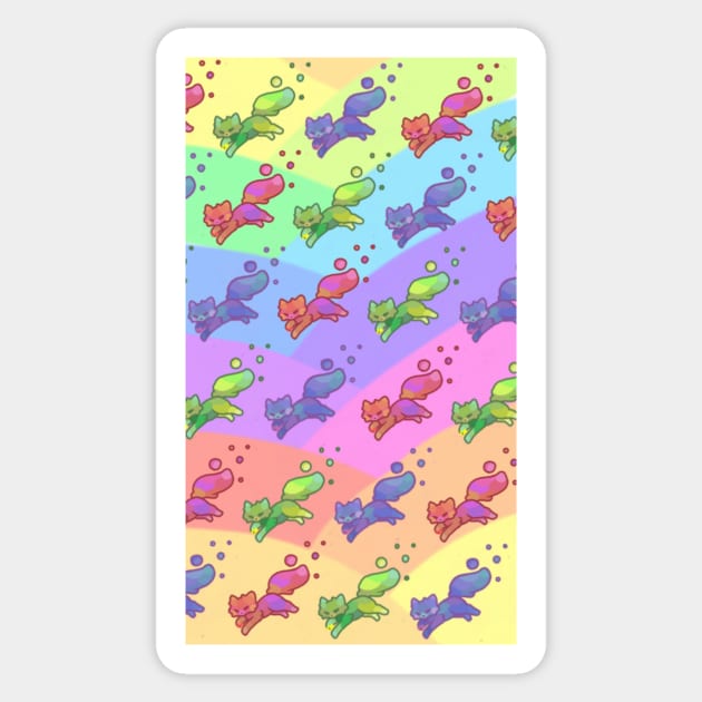 Bubble Kitties Sticker by Gracieannea